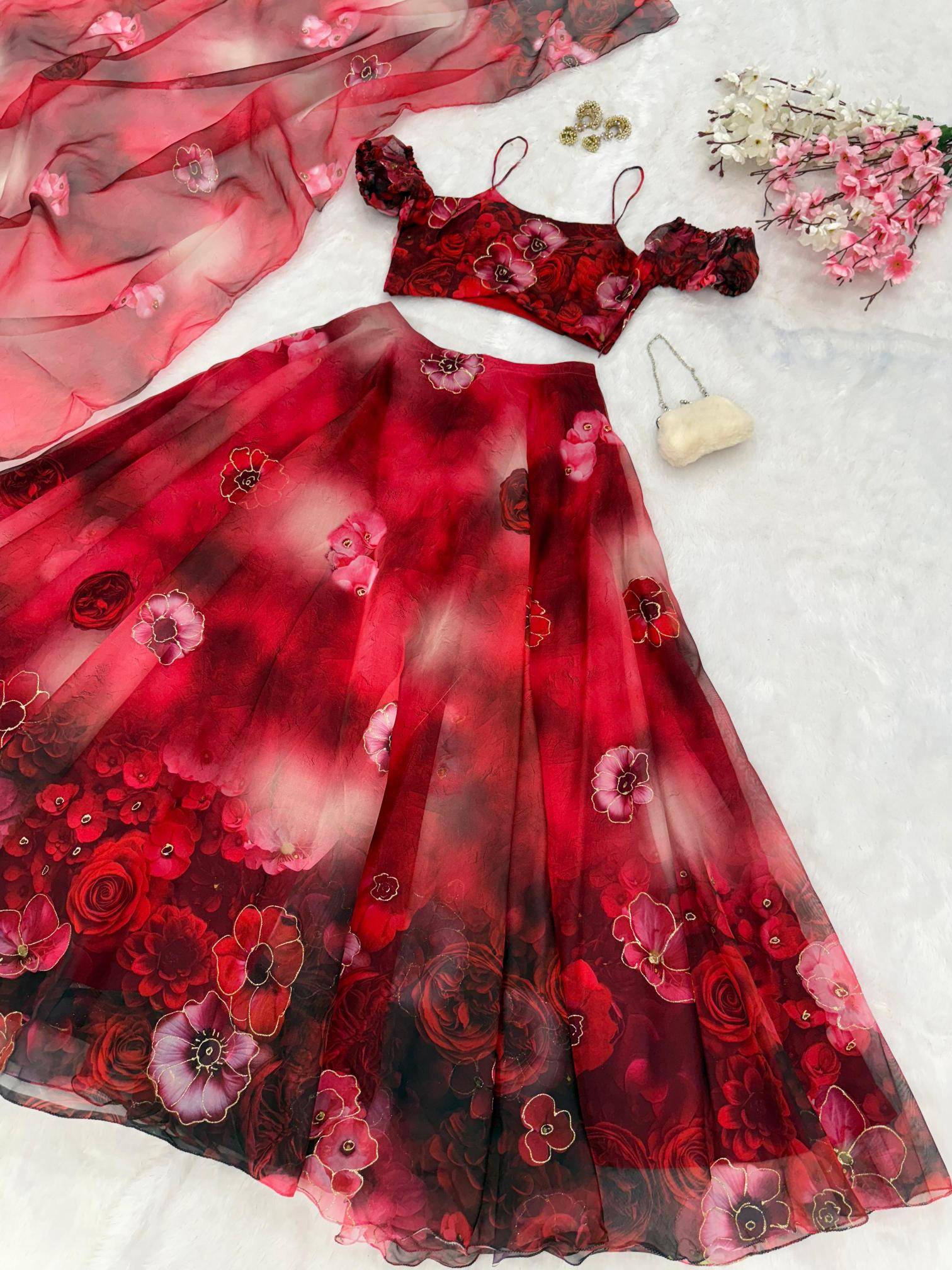 SC 318 Organza Wholesale designer lehengha choli dealer